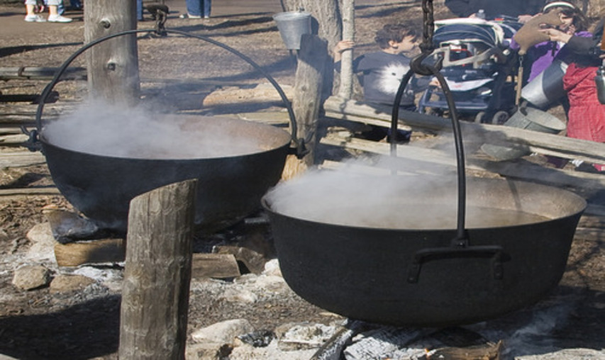 a large steaming pot boiling driftwood (1)
