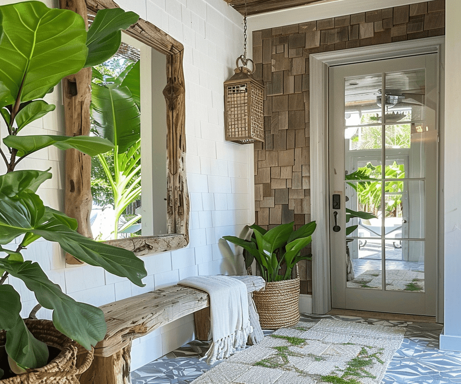 a_bright_outdoor_porchway_entrance_with_a_driftwood mirror (2)