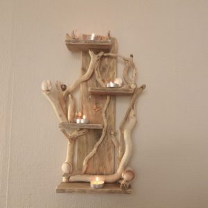 driftwood candle wall sconce home decor (1)