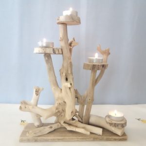 driftwood table tealight candle centerpiece (6)