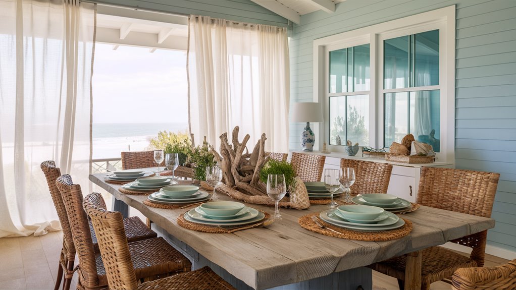 beach inspired dining ambiance