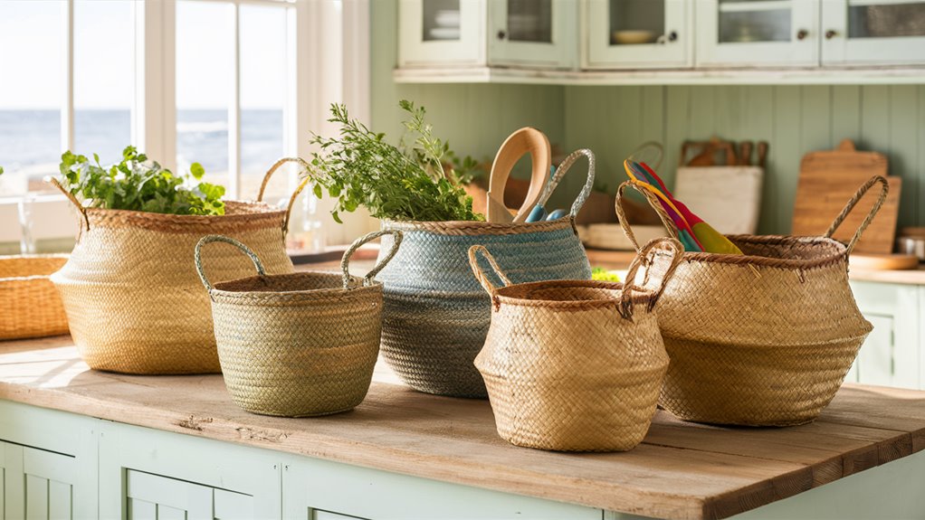 handmade woven storage baskets