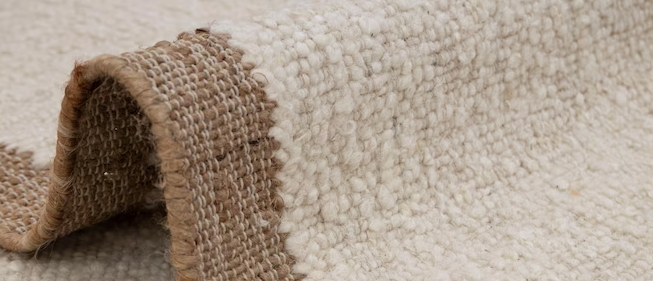 wool and jute beach rug